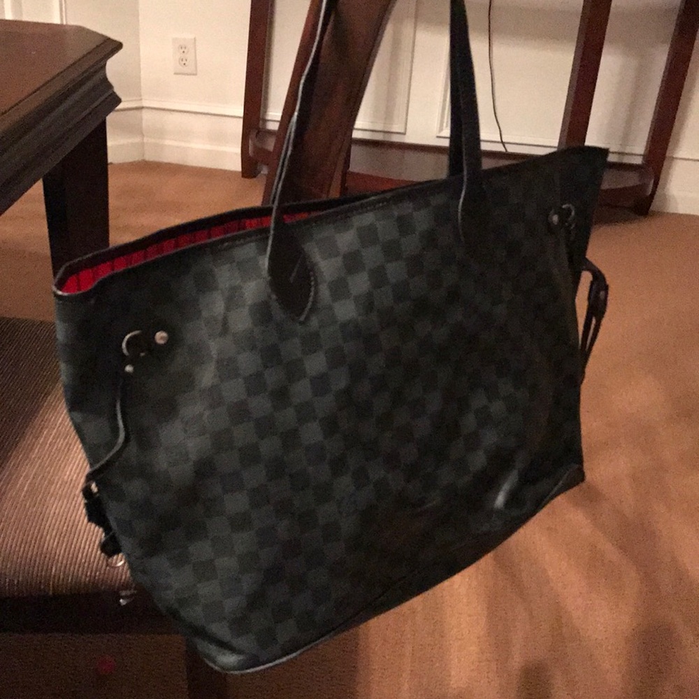 Stylish Black Checkered Tote Bag